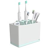Luvan Toothbrush Holder Made of Food-Grade PP and ABS Plastic,BPA-Free&FDA Approved,Versatile Storage,Detachable for Easy Cleaning,Ideal for Regular/Electric Toothbrushes, Toothpaste Tubes etc