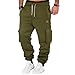 Cargo Pants for Men Baggy Oversized Loose Fit Jogging Hiking Workout Fleece Sweatpants Fashion Running Athlertic Casual Pants Green