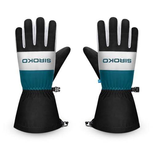 Gants de ski imperméables avec paume antidérapante et poignets ajustables