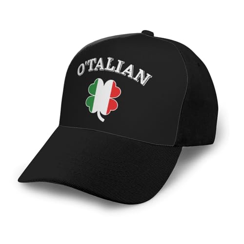 O'Talian Italian Irish Shamrocks Bonnets Curved Brim Mesh Baseball Cap Casual Sun Hat Unisex