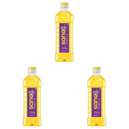 Image of Sano Soyabean Oil 1 Ltr Pet Bottle - Pure, Natural, Nutrient-Rich Cooking Oil | Ideal for Healthy Delights in Cooking, Frying, and Baking | Perfect for Indian and International Cuisines (Pack of 3)