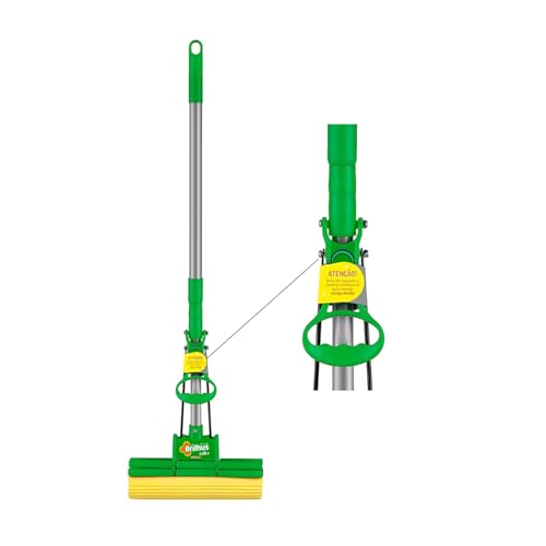 Mop Sek+ com Cabo Retrátil, Cor Verde com Amarelo, Linha Brilhus, Bettanin.
