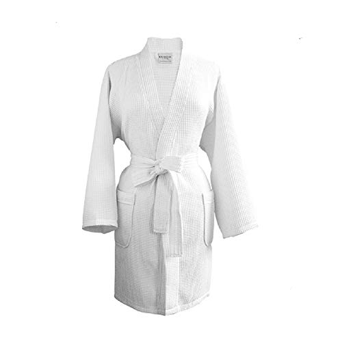 Luxor Linens Kimono Waffle Robe - Rebecca Collection - Comfortable And Elegant From Soft Egyptian Cotton (White) #TOP20