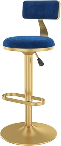 Tabouret de bar en velours haut de gamme avec dossier design et structure pivotante