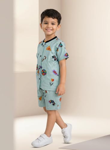 Image of 3BROS Baby Boys & Baby Girls Cotton Hosiery Clothing Set Half Sleeves T-shirt with Matching Pants (DB20HS6027 Parent)