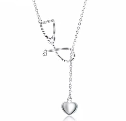 Collana con cuore stetoscopio, più coraggiosa di quanto credi, più forte di quanto sembri, più intelligente di quanto pensi, Zinco