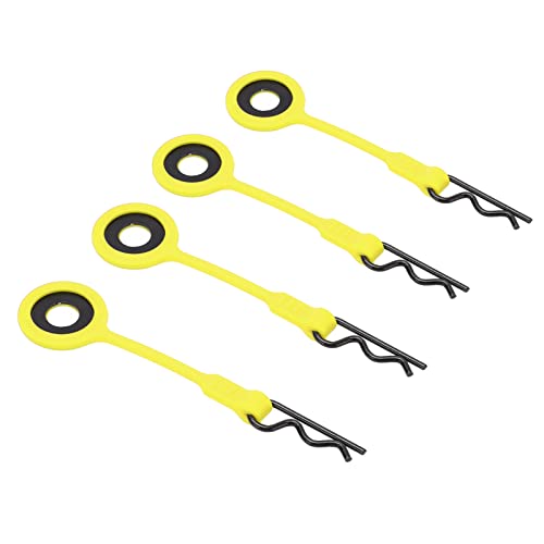 Dilwe RC Car Shell Body Clip,4PCS RC Car Shell Body Fixed Clips Upgrade Parts Universal for 1/10 Model Car(Yellow)