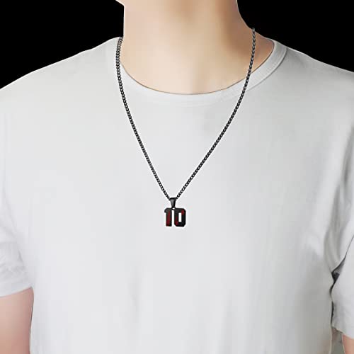 Susook Baseball Number Necklace For Men 00-99 Athletes Jersey Number Necklace Stainless Steel Black Chain 22Inch Baseball Charm Pendant Personalized Baseball Gift For Boys Women Girl(11) #TOP3
