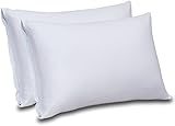 Cotton Sateen Zippered Pillow Cases - 2 Pack (King, White) - Sateen Pillow Cover for Maximum Softness - Easy Care, Elegant Double Hemmed Stitched Pillow Encasement, 300 Thread Count by Utopia Bedding