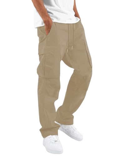 Image of LookMark Men's Cargo Pants Stylish and Comfortable | Men's Cargo Pants with Multiple Pockets | Ideal for Casual Wear, Outdoor Activities, and Everyday Use