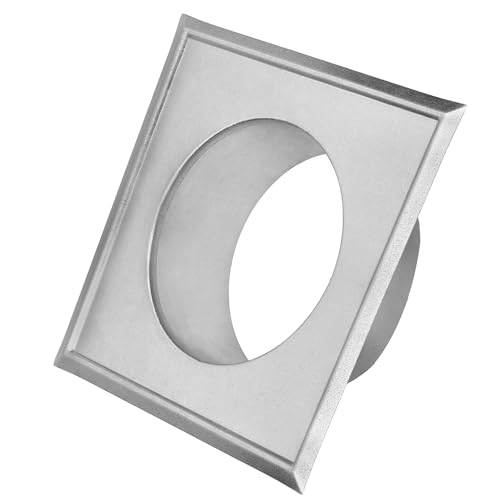 KOTARBAU® Ofenrohrrosette Ø 110 mm Verzinkt Kaminrosette mit Flansch Ofenrohr 160 mm x 160 mm Wandabdeckung Silber Dekorative Rosette für Kamin Wandfutter