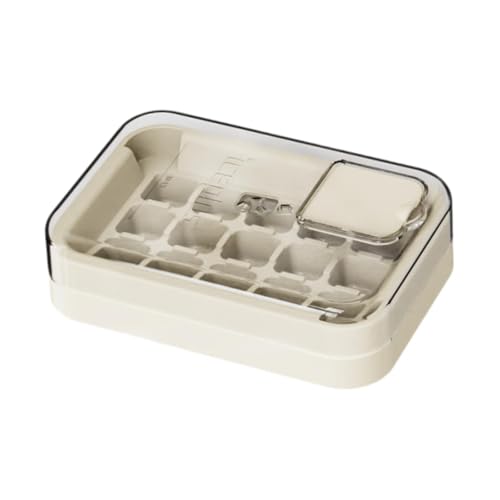 YWJLQH Bandeja para Cubitos de Hielo, Fácil de Liberar, Fácil de Limpiar, con Tapa Produce 15 Cubitos de Hielo para Chocolate, Agua Fría, Café, Bebidas de Ve, Blanco, Individual