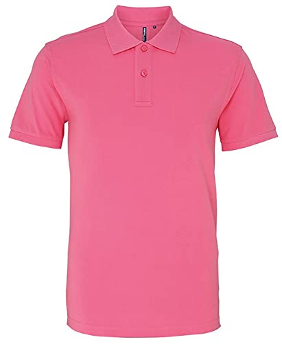 Image of Asquith & Fox Men's Asquith and Fox Men's Polo Short Sleeve Polo Shirt, Pink (Pink Carnation 000), Large (Manufacturer Size:Large)