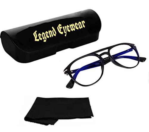 Image of Legend Eyewear Money Heist Professor Eyeglass ARC Glass Blue Light Blocking Coating Glasses for Men Women Retro Aviator Computer Eyewear Acetate Italic Frame