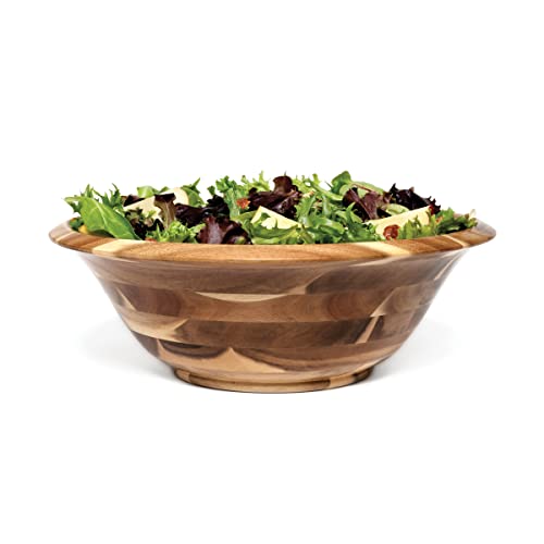 Lipper International 1262 Acacia Flared Serving Bowl For Salads, Fruit, Or Popcorn, Large, 14", Single Bowl #TOP1