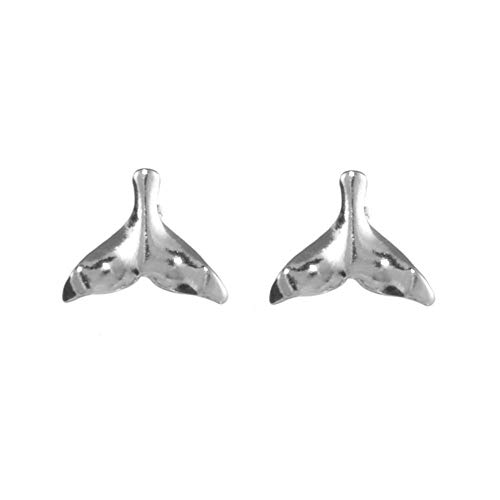 Plata de Ley Simple joyas: diseño de curvado Pendientes de entramado de cola de Ballena (E462)