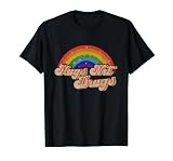 Narcotics Anonymous Hugs Not Drugs AA NA Sobriety Rainbow T-Shirt, Men, Black, Large