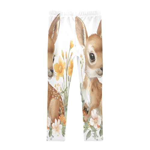 Bolaz Toddler Girls Leggings Printed Yoga Pants Leggings Deer and Flower for Kids2