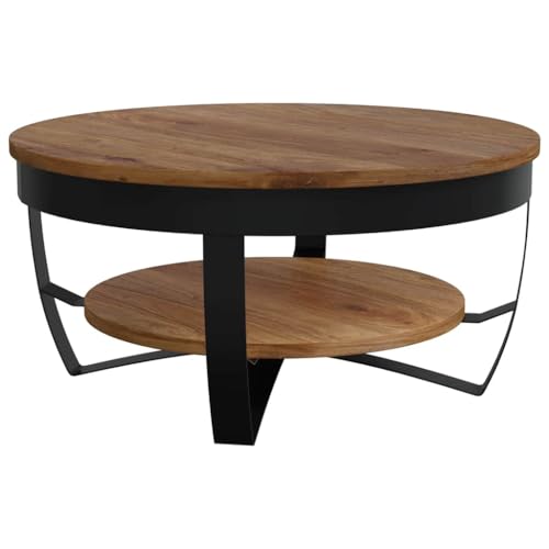 Table basse ronde 65x32 cm compacte pour petits salons encombrés - 2