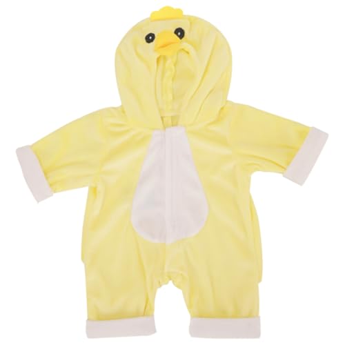 Pijama todo en uno para dormir de pollito, color amarillo, 40 cm, ropa de oso de peluche, se adapta a peluches Build a Bear