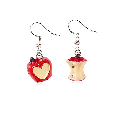 Lovely Apple Dangle Earrings Resin Fruit Food Imitate Jewelry for Women Apple Lover Holloween Earrings-3 Pairs Cake