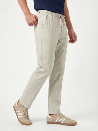 Image of Nobero Chino Pants for Men | Oversized Fit | Multiple Pockets | Elasticated Waist | Casual & Utility Wear