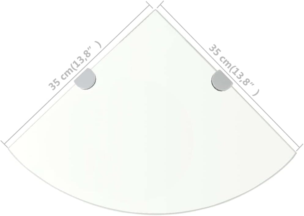 Floating Shelf Clear Tempered Glass, 13.8 inch Wall Mounted Corner Storage for Bathroom, Kitchen, Living Room Decor