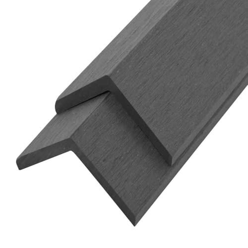 vidaXL 5x Cornière de Terrasse WPC Gris Bordure de Plancher Baguette d'Angle