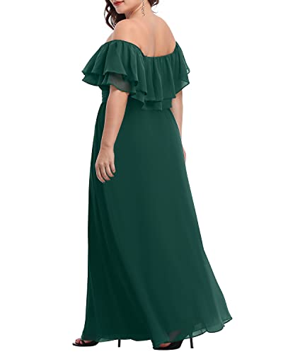 Image of Pinup Fashion Plus Size Formal Bridesmaid Wedding Guest Chiffon Long Dress