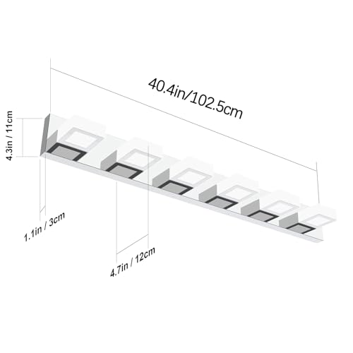 image for Ralbay Modern LED Bathroom Vanity Lights 6 Lights Acrylic Stainless St