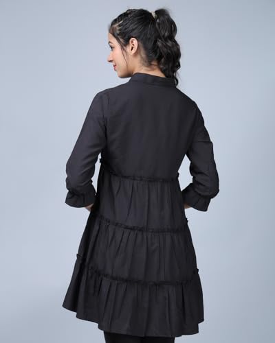 Image of Noble Monk Women's Slim Fit Full Sleeve Dress | One Piece Dress for Women