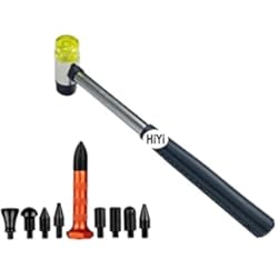 Herramienta Para Sacar Golpes Autos Hiyi Dent Repair Kit Herramientas - kit de 10 piezas de herramienta para reparación de abolladuras. Martillo para abolladura con tapa en la parte de abajo de la herremienta para bricolaje