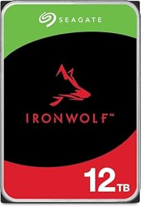 Seagate IronWolf 12TB, NAS Interne Festplatte HDD, 3.5 Zoll, 7200 U/Min, CMR, 256 MB Cache, SATA 6GB/s, silber, inkl. Data Rescue Service (ST12000VNZ008)