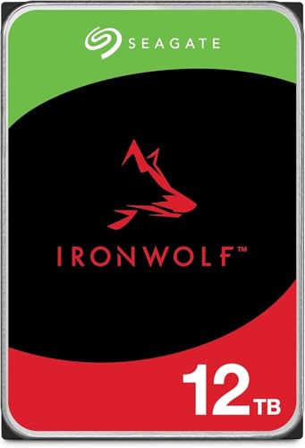 Image of Seagate IronWolf, 12TB, NAS, Internal Hard Drive, CMR, 3.5 Inch, SATA, 6GB/s, 7200 RPM, 256MB Cache, for RAID Network Attached Storage, 3 year Rescue Services, FFP (ST12000VNZ008)