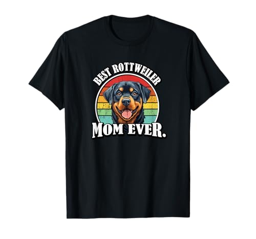 Funny Retro Vintage Best Mom Ever Rottweiler Lover Camiseta