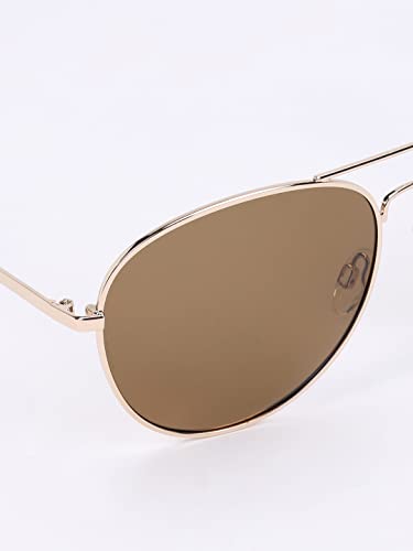 Image of Skechers Men Aviator Gold Polarized Sunglasses, Large