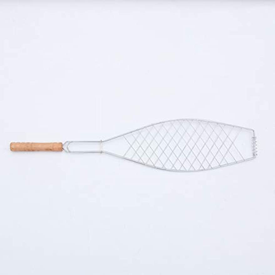 Cesta de Parrilla de Pescado de 4 Piezas Plegable portátil de Acero Inoxidable Barbacoa de Pescado de Verduras Cesta de Parrilla de camarones, 60 * 15cm