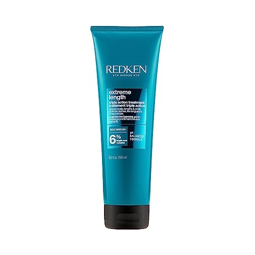 REDKEN Hair Treatment Mask, Biotin & Castor Seed Oil, For Longer, Stronger Hair, Extreme Length, 250 ml