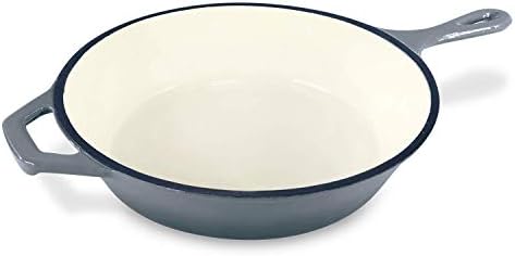 ChefVentions 3QT Round Cast Iron Saucepan Heavy Duty Enameled Interior and Exterior - Multi Use Pan - Stovetop, Gas, Electric & Induction Compatible