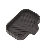 MicoYang Silicone Bathroom Soap Dishes with Drain Spout-Bathroom and Kitchen Sink Organizer,Sponge Holder,Dish Soap Tray,Perfect for Dispenser,Scrubber,Bottle,Cup on Sink or Counter-Coffee 4.9'×3.2'