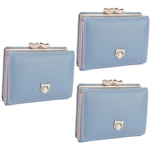 Portefeuille femme pliable avec compartiments et décor court en cuir