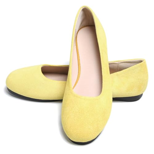Image of Dear Time Women's Flats Comfortable Slip On Ballet Flats Soft Solid Casual Shoes