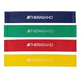 THERABAND Resistance Band Loop Set, Pack of 4, 18" Color Coded Exercise Bands from Beginner to Advanced Levels, for Strength, Stretching, Home Workouts, Pilates, Physical Therapy, For Men and Women