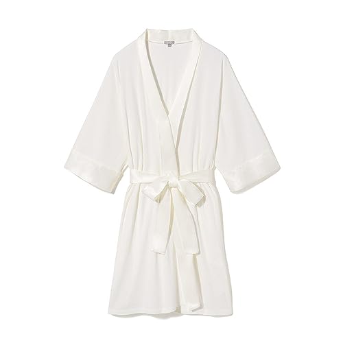 Image of PJ Harlow Womens Shala-rib Knit Camono Robe With Satin Belt and Trim