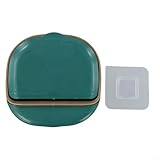 Soporte para jabón de pared con tapa, resistente a la humedad, contenedor de ducha que ahorra espacio (verde oscuro)