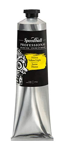 Speedball 5oz 140ml Professional Hansa Yellow Light, Water-Miscible, Oil-Based Printmaking Ink, High Quality, Lightfast Pigments, for All Kinds of Relief Printing, Ideal for Lino Cutting, Assorted