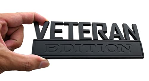 Image of 1x 7 Large Veteran Edition VA Emblem Badges Decal Car Flag Decal Military Replacement for F150 F250 F350 Chevy Silverado 1500 2500 Chevrolet C10 C15 (Black)