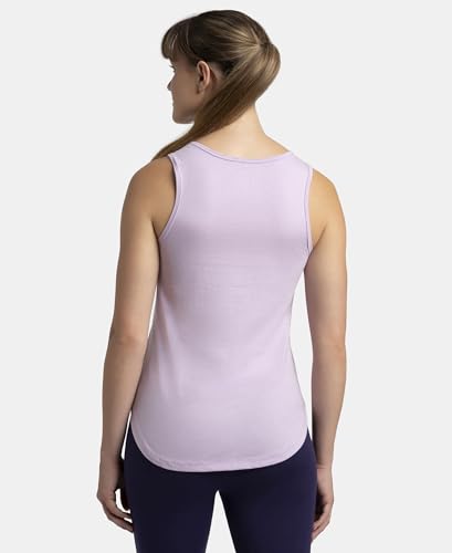 Image of Jockey AW77 Women Super Combed Cotton Rich Solid Curved Hem Styled Tank Top