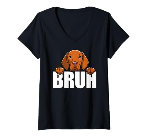 Donna Funny Vizsla Bruh Carino Amante dei cani Uomini Ragazzi Bambini Maglietta con Collo a V