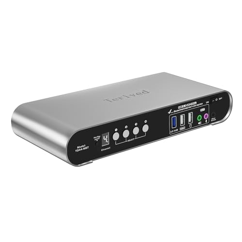Commutateur KVM DP MST 4 ports et 4 écrans 4K 60Hz avec hub USB 3.0